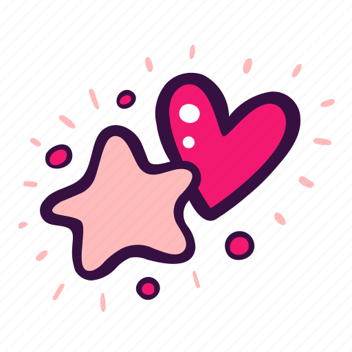 Cute, doodle, heart, pink, shine, star, valentine icon - Download on Iconfinder