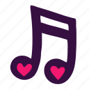 heart, love, melody, music, note, party, song