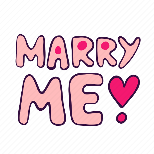 Love, marriage, marry, me, romance, wedding, word icon - Download on Iconfinder