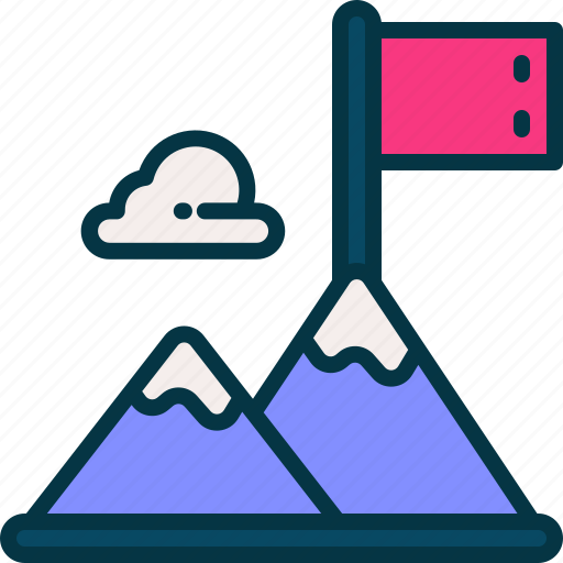 Goal, success, mountain, flag, achievement icon - Download on Iconfinder