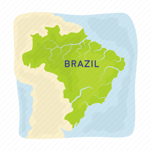 Brazil, continent, country, location, map, territory icon - Download on Iconfinder