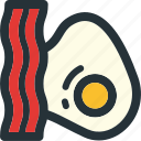 bacon, breakfast, eat, egg, food, kitchen, meal 