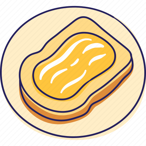 Breakfast, food, food sketch, morning meal, culinary doodles, toast, butter icon - Download on Iconfinder