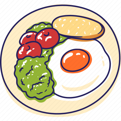 Breakfast, food, food sketch, morning meal, culinary doodles, egg, bread icon - Download on Iconfinder