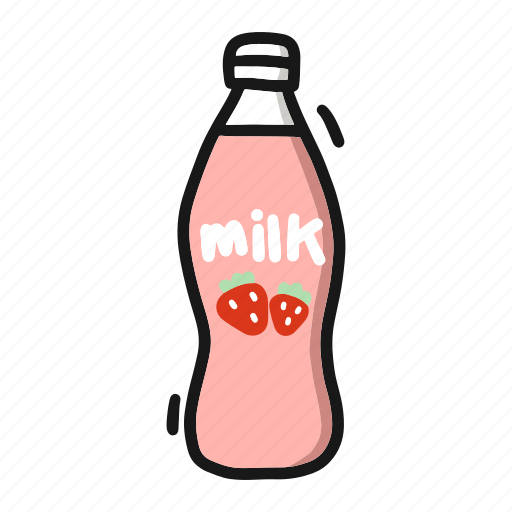 Milk, strawberry, bottle, drink icon - Download on Iconfinder