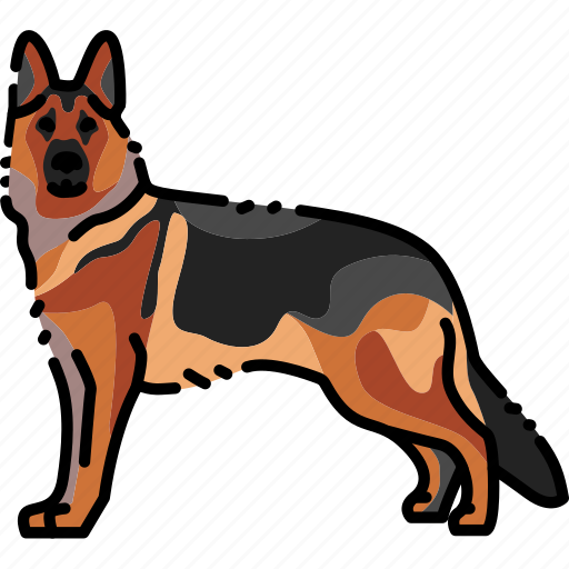 German, shepherd, dog, breed icon - Download on Iconfinder
