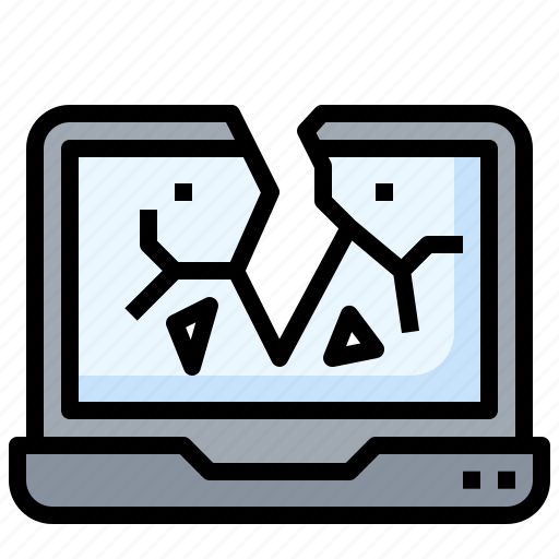 Laptop, broken, screen, electronics, devices icon - Download on Iconfinder