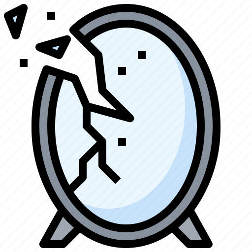 Mirror, broken, furniture, household, miscellaneous icon - Download on Iconfinder