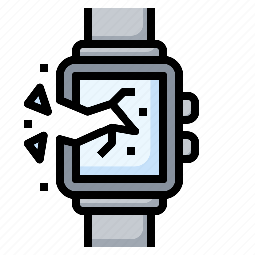 Smartwatch, broken, screen, electronics, devices icon - Download on Iconfinder