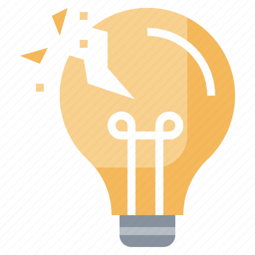 Lightbulb, broken, lamp, light, tool icon - Download on Iconfinder