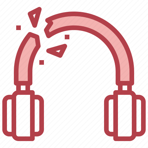Headphone, broken, music, technology, miscellaneous icon - Download on Iconfinder