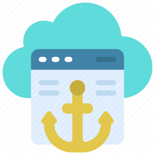 Cloud, anchor, text, cloudcomputing, anchoring icon - Download on Iconfinder