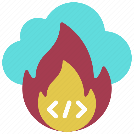 Cloud, code, fire, cloudcomputing, flames icon - Download on Iconfinder
