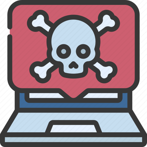 Laptop, death, message, virus, dead, skull, crossbones icon - Download on Iconfinder