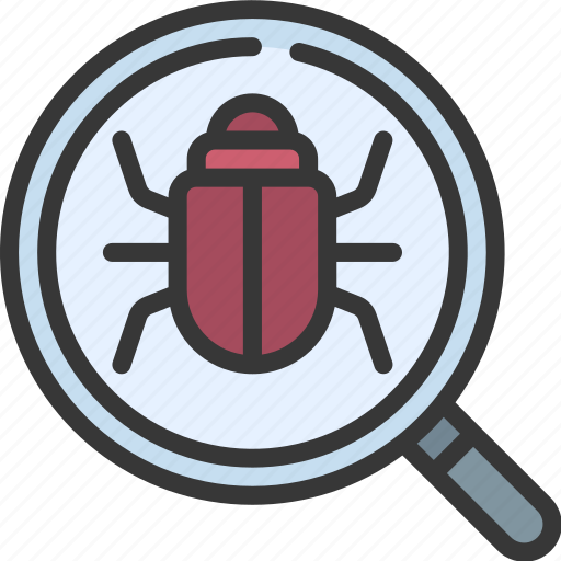 Search, for, bug, virus, magnifying, glass icon - Download on Iconfinder