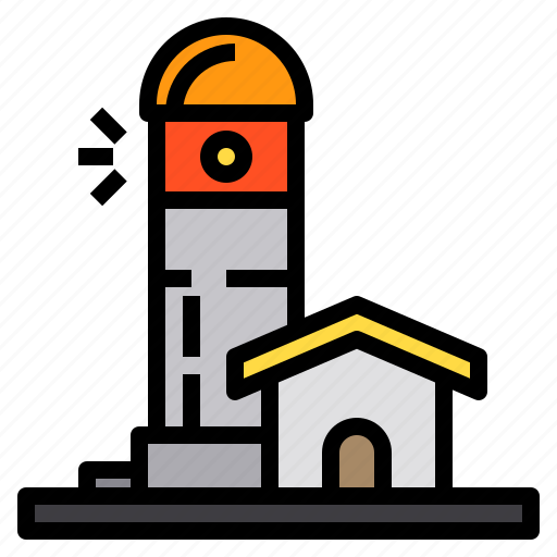 Boat, building, lighthouse, sea, water icon - Download on Iconfinder