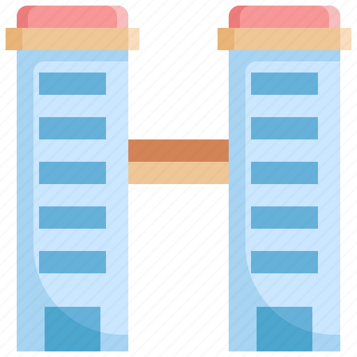 Building, estate, office, property, real, tower, twin icon - Download on Iconfinder