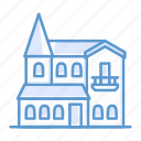 apartment, building, church, house, real estate