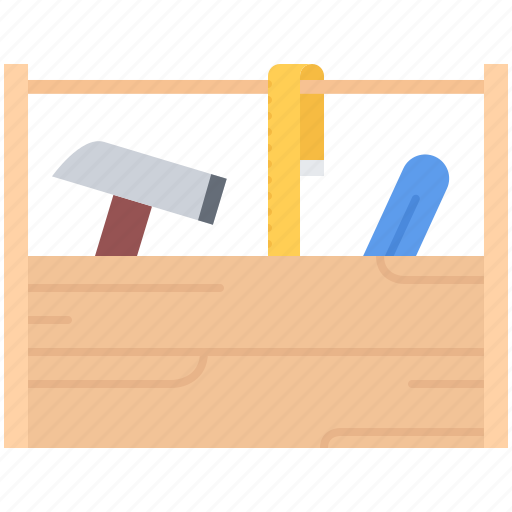 Box, building, hammer, measuring, repairs, tape, tool icon - Download on Iconfinder