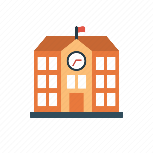 Apartment, building, clock, college, school icon - Download on Iconfinder