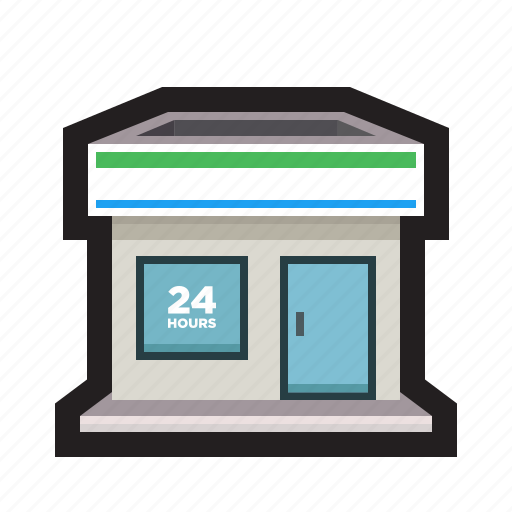 24 hours, convenience store, mini mart, family mart, retail icon - Download on Iconfinder