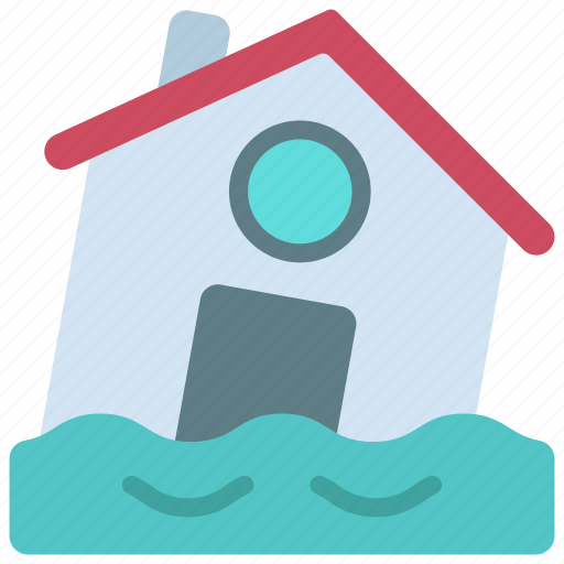 Flooded, house, natural, disaster, flood icon - Download on Iconfinder