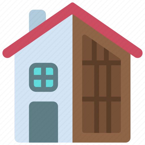 Half, built, house, home, building icon - Download on Iconfinder