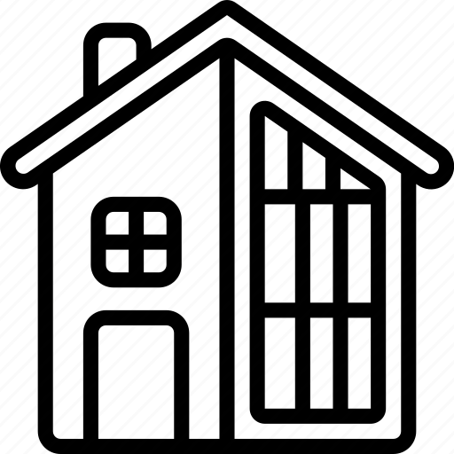 Half, built, house, home, building icon - Download on Iconfinder