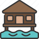 seafront, hut, real, estate, beach