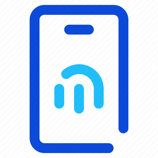 Mobile, phone, fingerprint, scan, identification icon - Download on Iconfinder