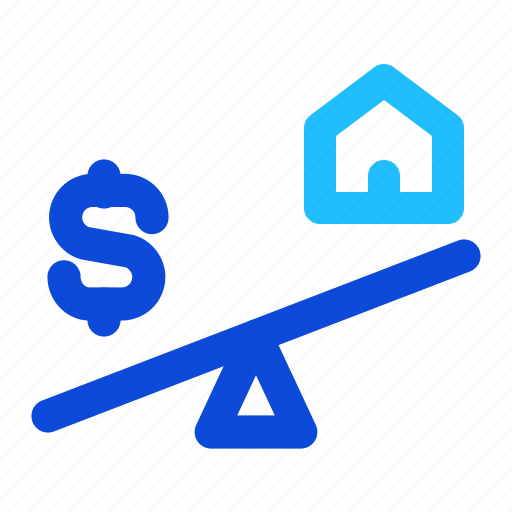 Balance, house, price, property icon - Download on Iconfinder