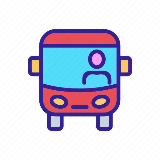 Bus, driver, front, sightseeing, travel, trip, view icon - Download on Iconfinder