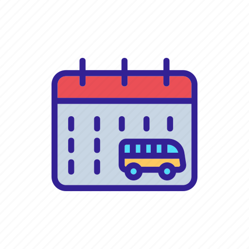 Bus, calendar, date, day, ticket, travel, trip icon - Download on Iconfinder