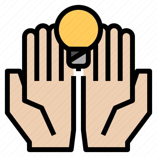 Bulb, hand, idea icon - Download on Iconfinder on Iconfinder
