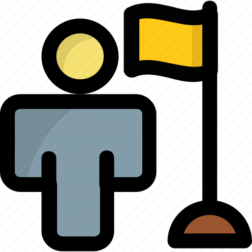 Achievement, flag, man, ownership, success icon - Download on Iconfinder
