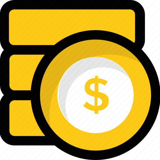 Coins stack, currency coin, dollar coins, dollars pile, money icon - Download on Iconfinder