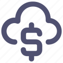 cloud, currency, dollar, money, save