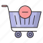 basket, cart, remove, shopping, trolley 