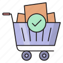 basket, cart, complete, shopping, trolley
