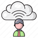 cloud, database, profile, server, signal