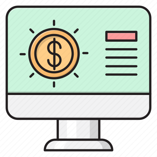 Dollar, online, pay, screen, shopping icon - Download on Iconfinder