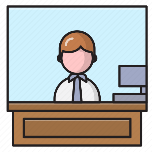 Business, employee, office, reception, table icon - Download on Iconfinder