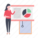 board, female, graph, meeting, presentation
