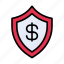 protection, shield, security, finance, dollar 