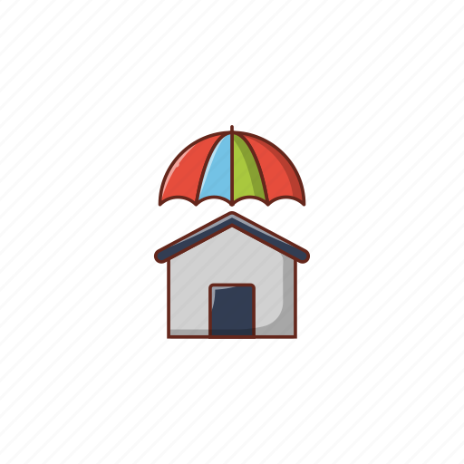 House, insurance, safety, umbrella, building icon - Download on Iconfinder