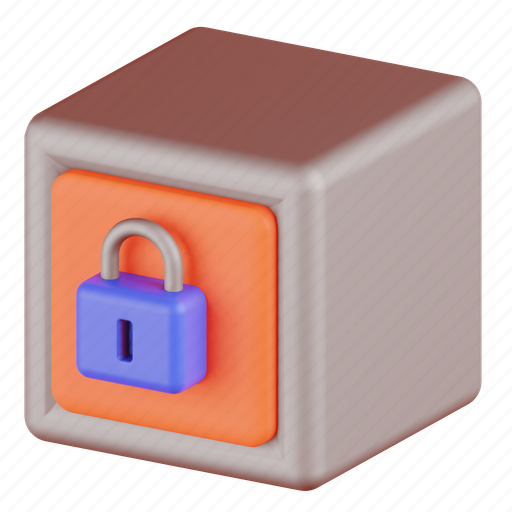Safety, box, deposit, safebox 3D illustration - Download on Iconfinder
