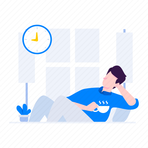 Relax, relaxing, employee, man, people illustration - Download on Iconfinder
