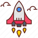 startup, inauguration, booting, rocket, clouds, fire, new, project