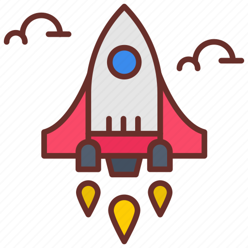 Startup, inauguration, booting, rocket, clouds, fire, new icon - Download on Iconfinder