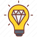 premium, idea, suggestion, innovation, diamond, bulb